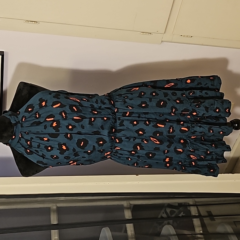 NWT BTFBM Leopard Halter Dress L